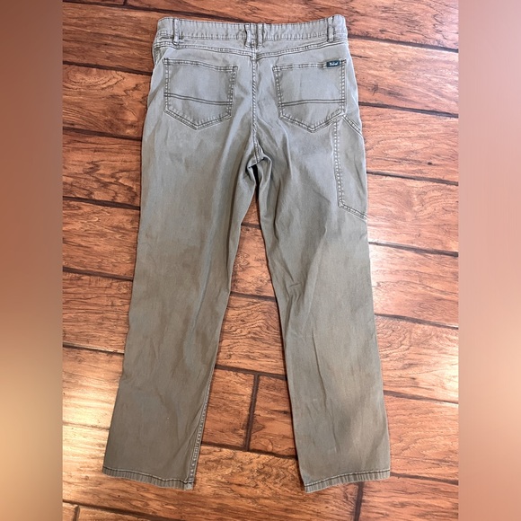 Woolrich pants jeans men’s 34x30 5 pocket green tan stretch straight fit comfort - Picture 1 of 9